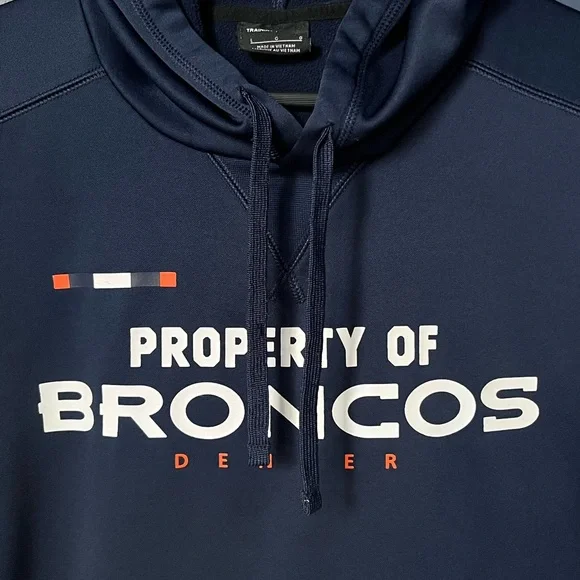 NFL Denver Broncos Nike Pullover Hoodie Sweatshirt size Large - Picture 2 of 4